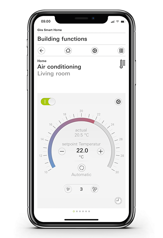 gira-smarthome-app-iPhoneX_Klimasteuerung_EN_540x788px_20297_20297_en_1599661281 Mobile App
